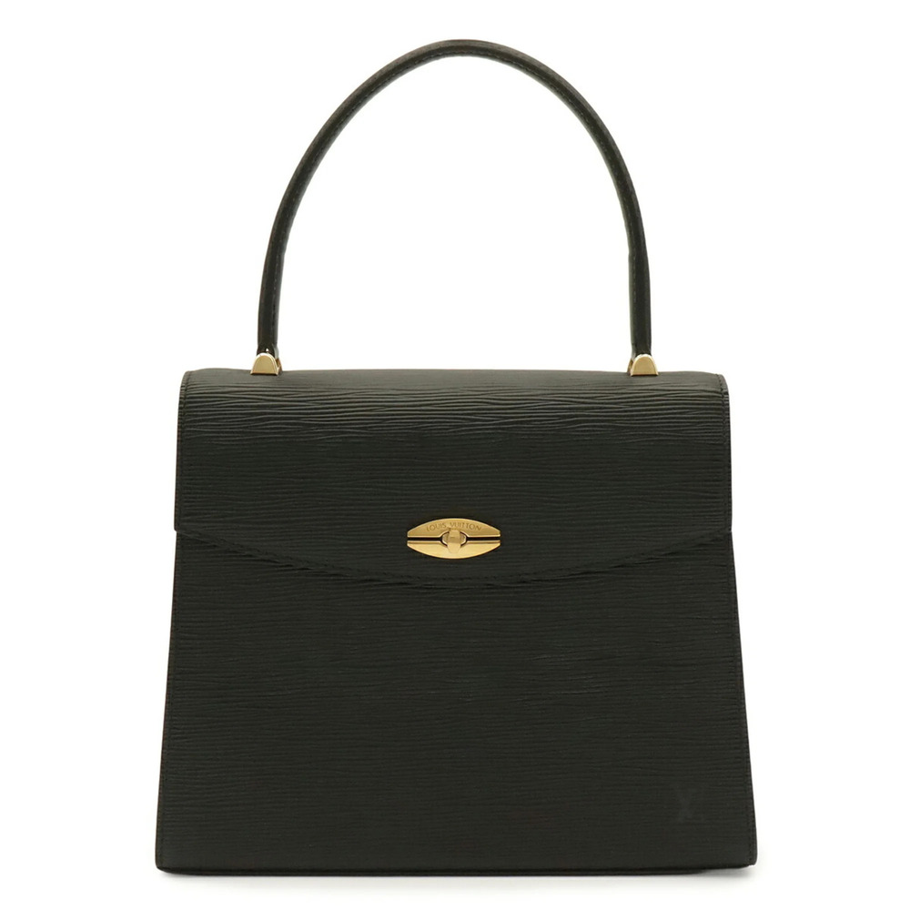 LOUIS VUITTON Louis Vuitton Epi Malesherbes Handbag Flap Bag Leather Noir Bla...